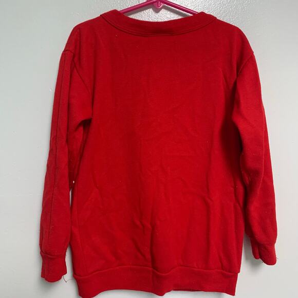 Nutcracker Kids Vintage Red Christmas Winter Glitter Crewneck Sweater Size Small - Picture 2 of 5